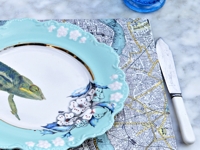 Pillar Box Blue Map Place Mats